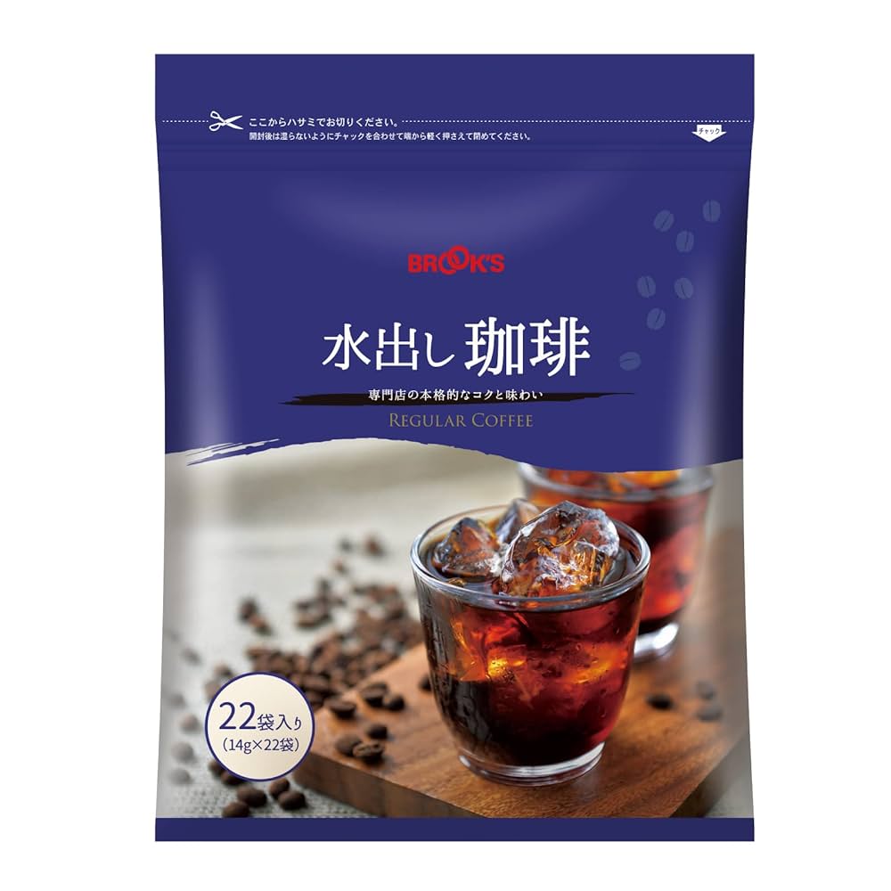BROOK'S ブルックス　水出し珈琲　アイスコーヒー　　 22袋入り　5袋 Amazon.co.jp: ブルックス 水出しコーヒー 22個 （無糖